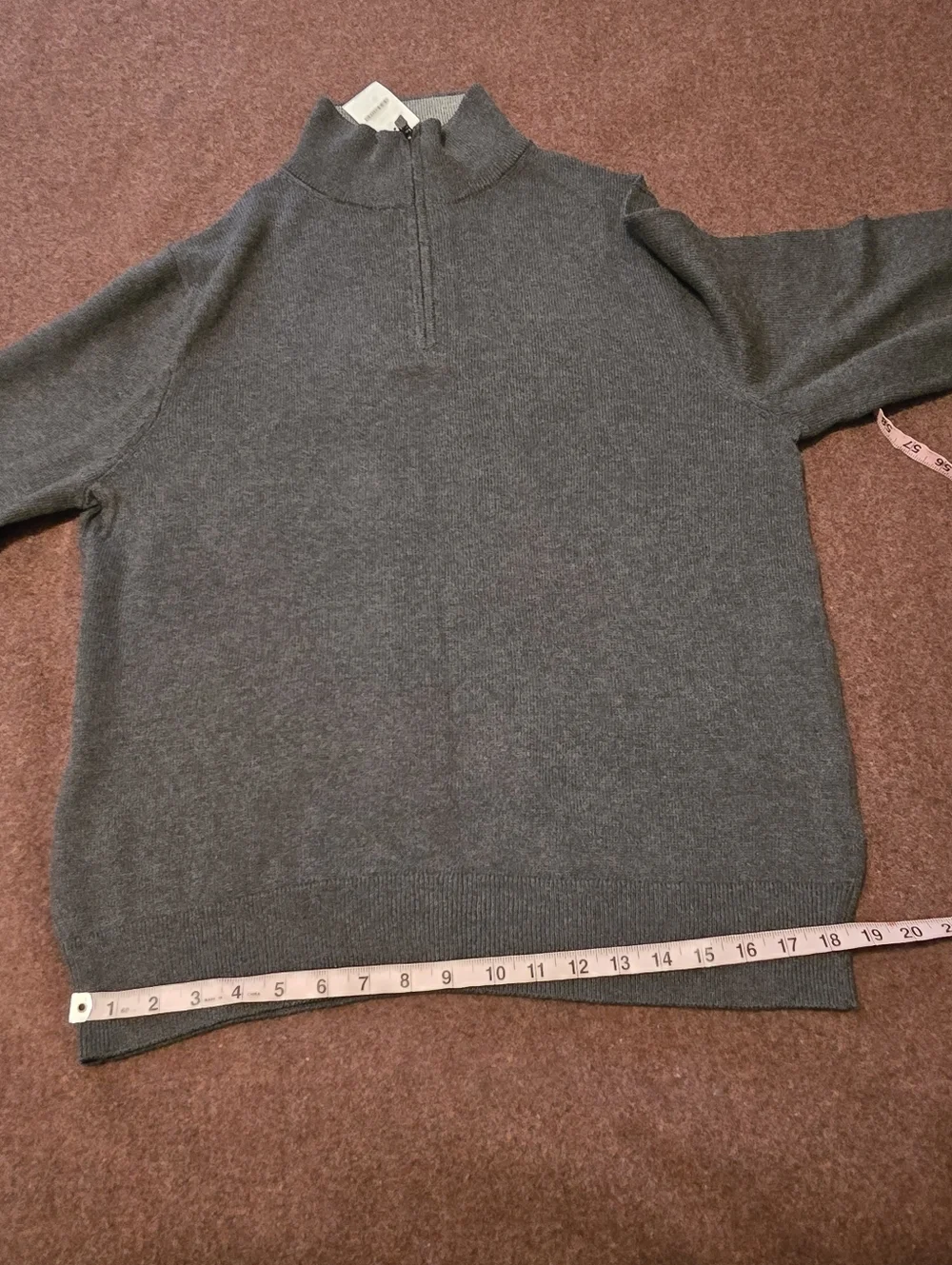 New! J.Crew Mock Neck Quarter Zip Sweater Heather Gray Large Cotton